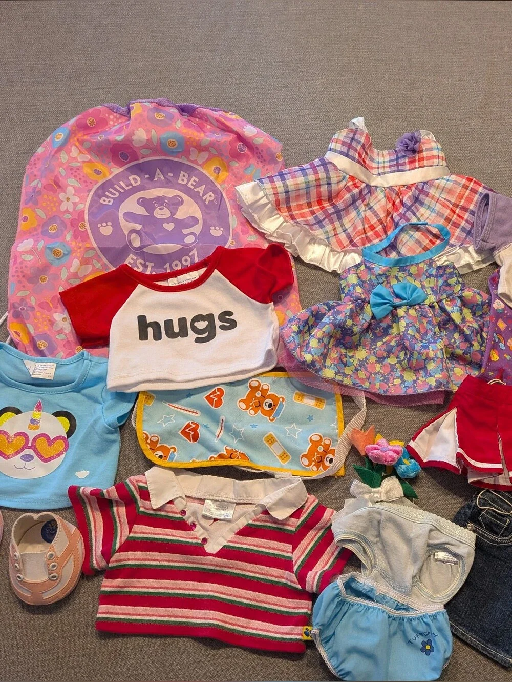 Build a Bear Workshop Lot Of Girl Bear Clothing, Shoes Backpack